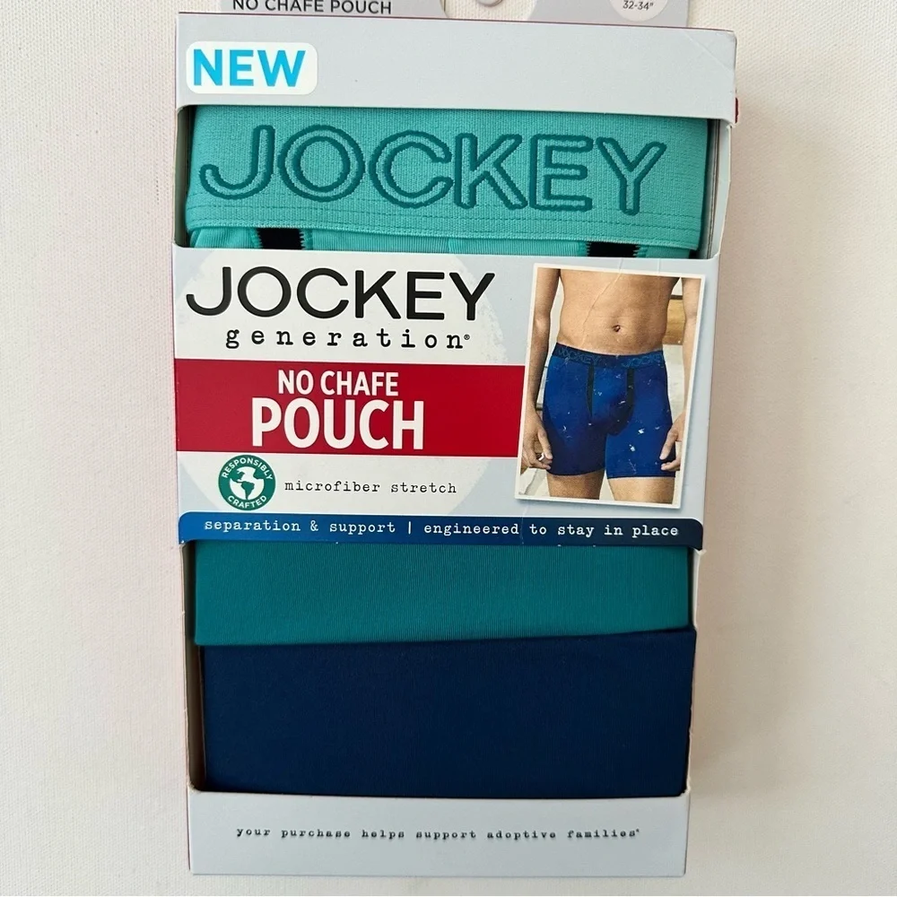 Jockey Generation Men’s No Chafe Pouch Microfiber Boxer Briefs 3 pack Medium